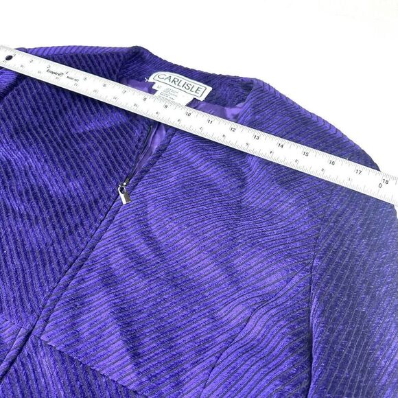 Carlisle Purple Wool Blend Vintage‎ Full Zip Cardigan Sweater Women’s 12 - Picture 4 of 9